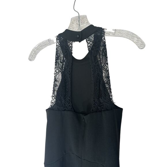 Lulus Black Halter‎ Lace Date Night Night Out Dressy Straight Leg Jumpsuit Large - Picture 5 of 10